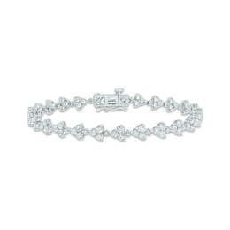 Diamond Cluster Link Tennis Bracelet 3-1/3 ct tw 14K White Gold 7”