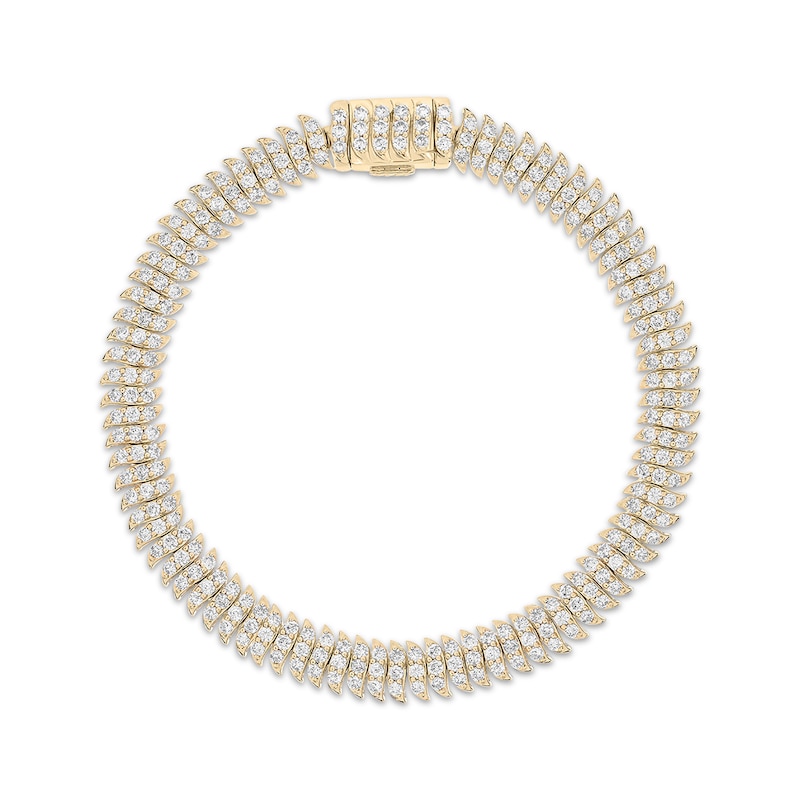 Main Image 1 of Diamond S-Link Tennis Bracelet 4 ct tw 14K Yellow Gold 7”