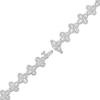 Thumbnail Image 2 of Asscher-Cut Diamond Clover Link Tennis Bracelet 6-3/4 ct tw 14K White Gold 7"