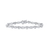 Thumbnail Image 1 of Diamond Heart & Open Link Bracelet 1/4 ct tw Sterling Silver 7&quot;
