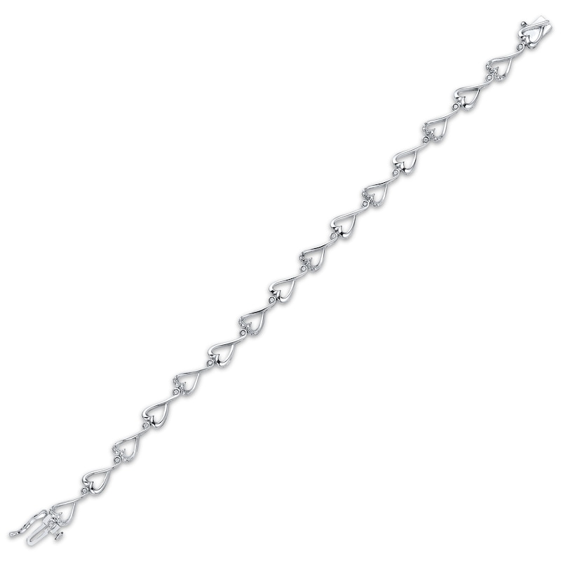 Sterling Silver Heart Link Bracelet