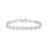 Thumbnail Image 1 of Multi-Diamond Round & Oval Link Bracelet 1/2 ct tw Sterling Silver 7.25"