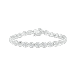 Multi-Diamond Eye Link Bracelet 1/2 ct tw Sterling Silver 7.25"