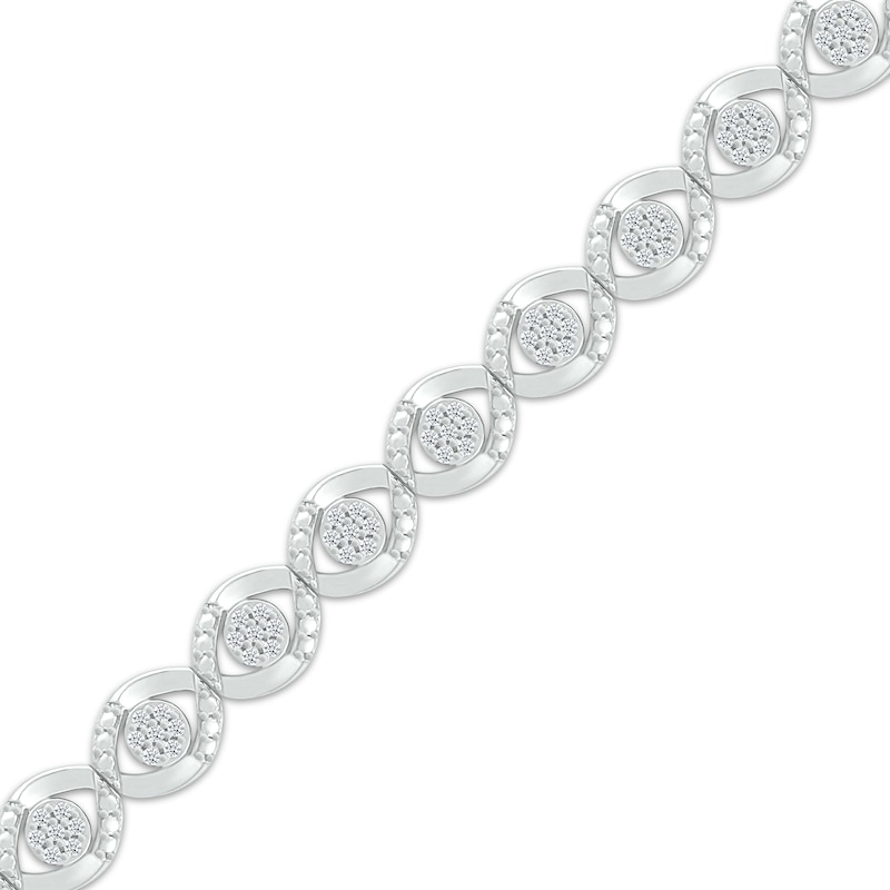 Main Image 2 of Multi-Diamond Eye Link Bracelet 1/2 ct tw Sterling Silver 7.25&quot;