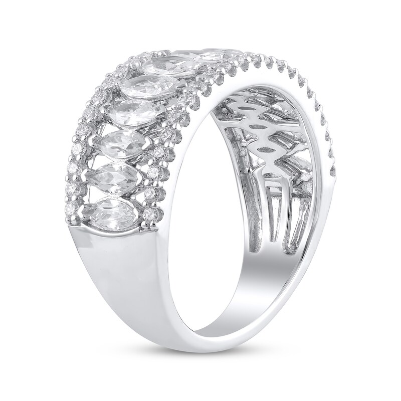 Main Image 2 of Now + Forever Lab-Grown Diamonds Marquise-Cut Anniversary Band 2 ct tw 14K White Gold