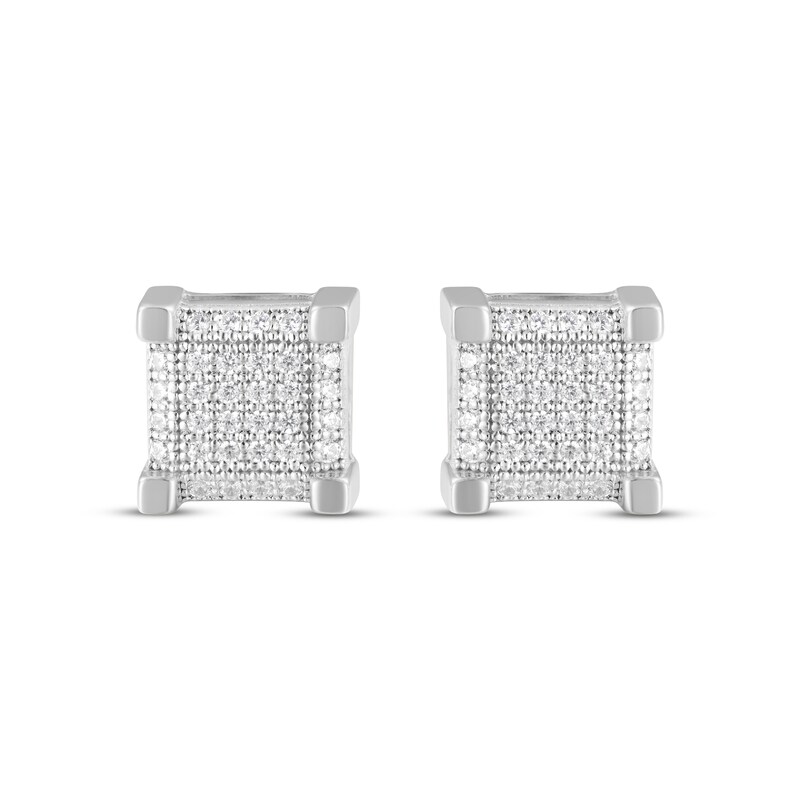 Men's MultiDiamond Square Stud Earrings 1/4 ct tw 10K White Gold Kay