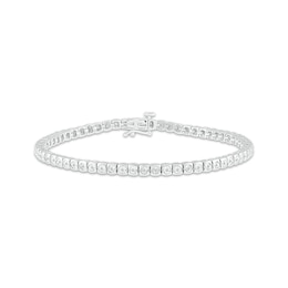 Diamond Square-Link Tennis Bracelet 1/4 ct tw Sterling Silver 7"