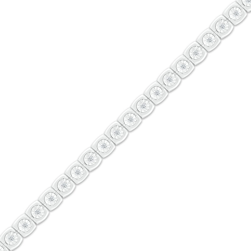 Diamond Square-Link Tennis Bracelet 1/4 ct tw Sterling Silver 7"