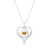Thumbnail Image 0 of Unstoppable Love Citrine & White Lab-Created Sapphire Heart Loop Necklace Sterling Silver 18"