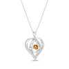 Thumbnail Image 1 of Unstoppable Love Citrine & White Lab-Created Sapphire Heart Loop Necklace Sterling Silver 18"