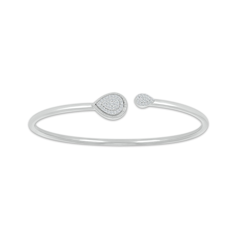 Main Image 1 of Multi-Diamond Teardrop Cuff Bracelet 1/4 ct tw Sterling Silver