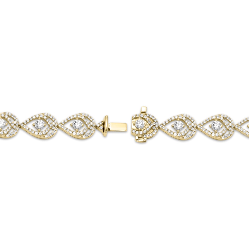 Main Image 3 of Love Entwined Diamond Link Bracelet 2-1/2 ct tw 10K Yellow Gold 7&quot;