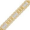 Thumbnail Image 1 of Men's Diamond Railroad Link Bracelet 1/2 ct tw 10K Yellow Gold 8.5"