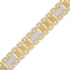 Thumbnail Image 2 of Men's Diamond Railroad Link Bracelet 1/2 ct tw 10K Yellow Gold 8.5&quot;