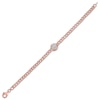 Thumbnail Image 3 of Diamond Heart Disc Cuban Curb Chain Bracelet 1/4 ct tw 10K Rose Gold 7"