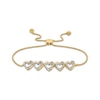 Thumbnail Image 1 of Diamond Sculpted Hearts Bolo Bracelet 3/8 ct tw 10K Yellow Gold