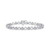 Thumbnail Image 1 of Diamond Stacked Tilted Hearts Link Bracelet 1/2 ct tw Sterling Silver 7&quot;