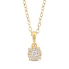 Thumbnail Image 1 of Diamond Halo Necklace 1/10 ct tw 10K Yellow Gold 18&quot;