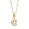 Thumbnail Image 3 of Diamond Halo Necklace 1/10 ct tw 10K Yellow Gold 18&quot;