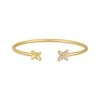 Thumbnail Image 0 of Baguette & Round-Cut Diamond Butterfly Cuff Bracelet 1/5 ct tw 10K Yellow Gold