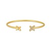 Thumbnail Image 1 of Baguette & Round-Cut Diamond Butterfly Cuff Bracelet 1/5 ct tw 10K Yellow Gold