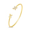 Thumbnail Image 1 of Baguette & Round-Cut Diamond Butterfly Cuff Bracelet 1/5 ct tw 10K Yellow Gold