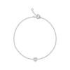 Thumbnail Image 1 of Diamond Heart Halo Chain Bracelet 1/8 ct tw Sterling Silver 7.5&quot;