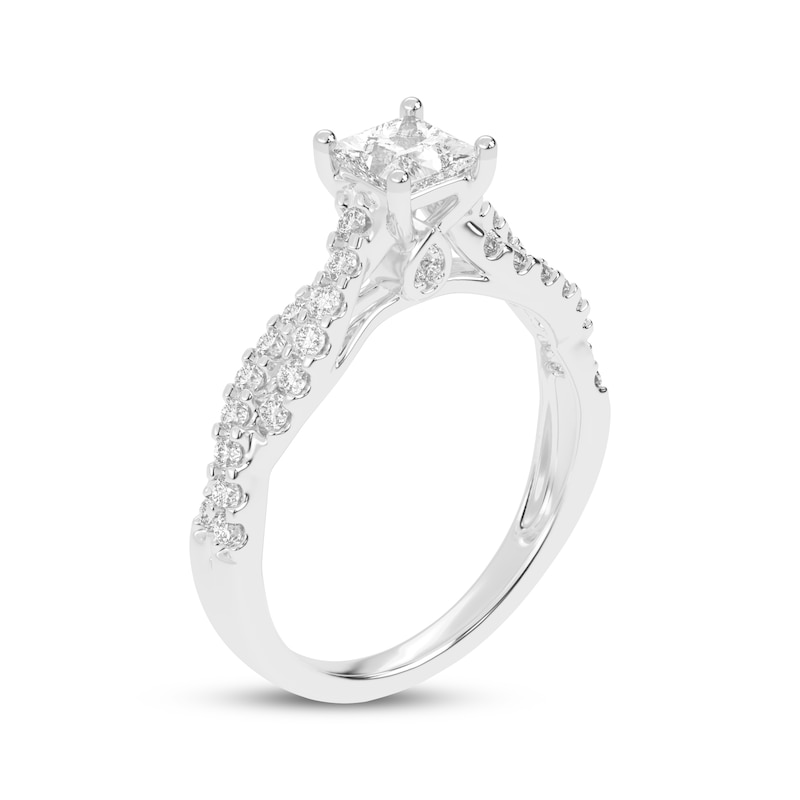 Main Image 2 of Now + Forever Lab-Grown Diamonds Princess-Cut Twist Engagement Ring 1 ct tw 14K White Gold