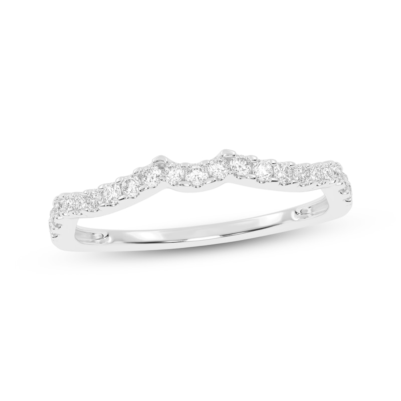 Main Image 6 of Now + Forever Lab-Grown Diamonds Contour Wedding Band 1/6 ct tw 14K White Gold