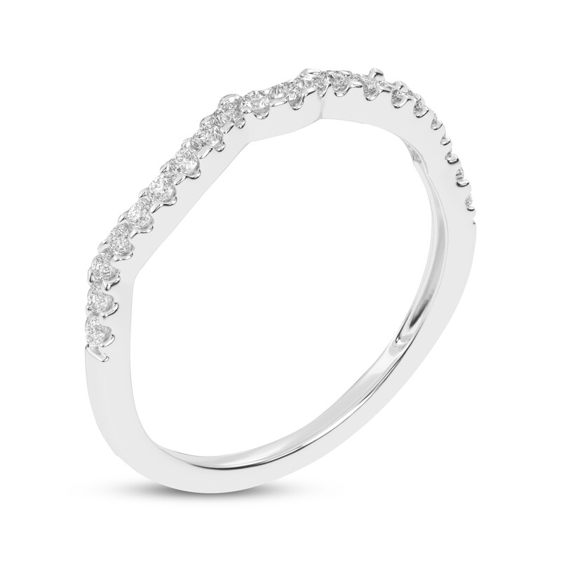 Main Image 7 of Now + Forever Lab-Grown Diamonds Contour Wedding Band 1/6 ct tw 14K White Gold