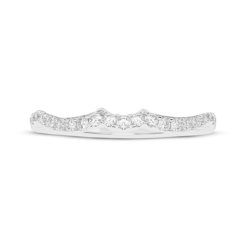 Main Image 8 of Now + Forever Lab-Grown Diamonds Contour Wedding Band 1/6 ct tw 14K White Gold