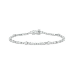 Diamond Station Tennis Bracelet 2-1/3 ct tw 14K White Gold 7"