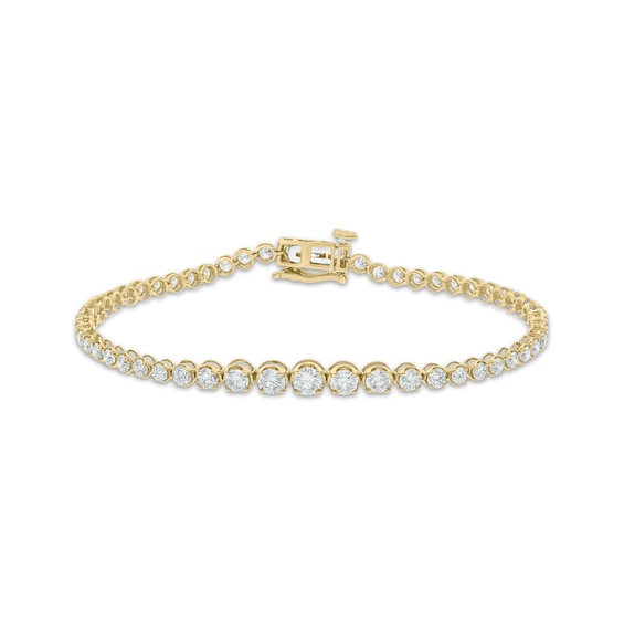 Diamond Tennis Bracelet 3 ct tw 14K Yellow Gold 7"