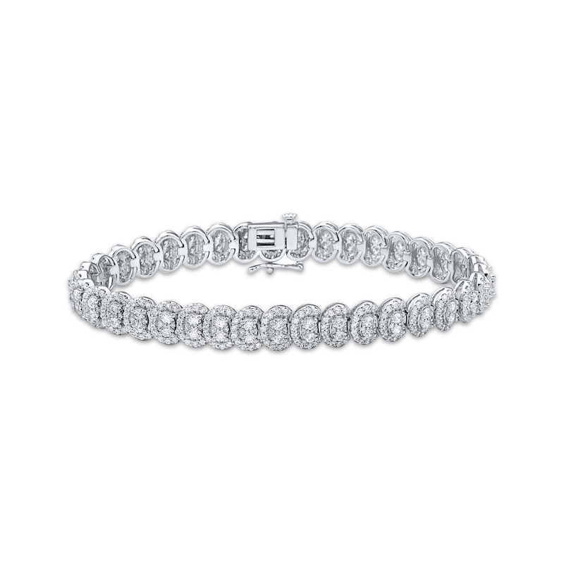 Main Image 1 of Diamond Overlapping Oval Link Tennis Bracelet 5 ct tw 10K White Gold 7&quot;