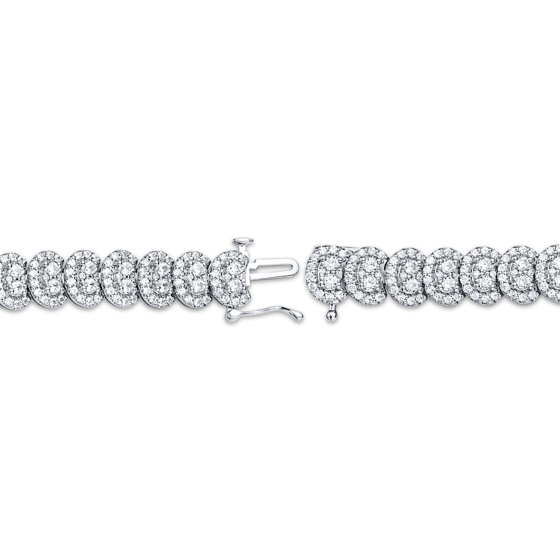 Main Image 3 of Diamond Overlapping Oval Link Tennis Bracelet 5 ct tw 10K White Gold 7&quot;