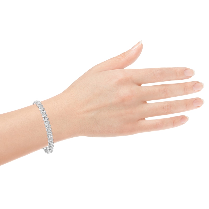 Main Image 4 of Diamond Overlapping Oval Link Tennis Bracelet 5 ct tw 10K White Gold 7&quot;