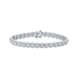 Diamond Overlapping Round Link Tennis Bracelet 3 ct tw 10K White Gold 7"