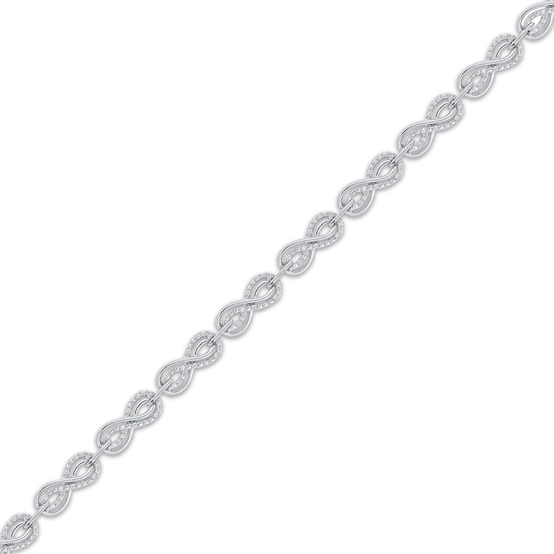 Main Image 2 of Diamond Infinity Link Bracelet 1/2 ct tw 10K White Gold 7&quot;