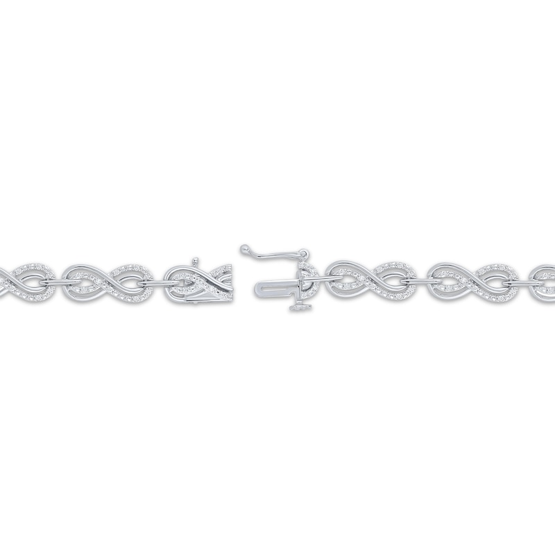 Main Image 3 of Diamond Infinity Link Bracelet 1/2 ct tw 10K White Gold 7&quot;