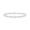 Thumbnail Image 1 of Diamond Oval Links Bracelet 1/10 ct tw Sterling Silver 7.25&quot;
