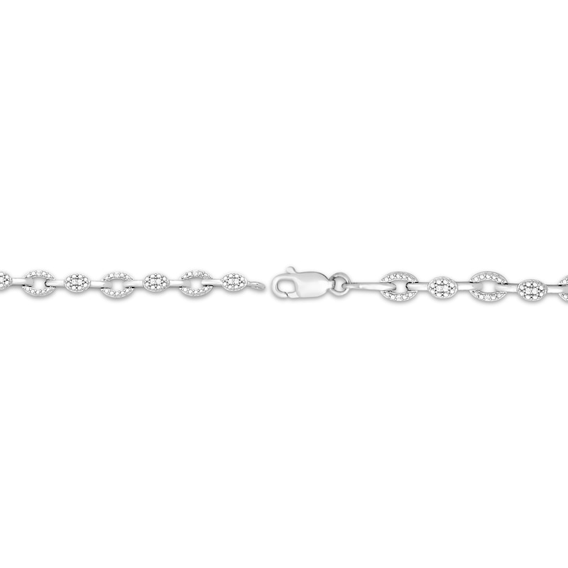 Main Image 3 of Diamond Oval Links Bracelet 1/10 ct tw Sterling Silver 7.25&quot;