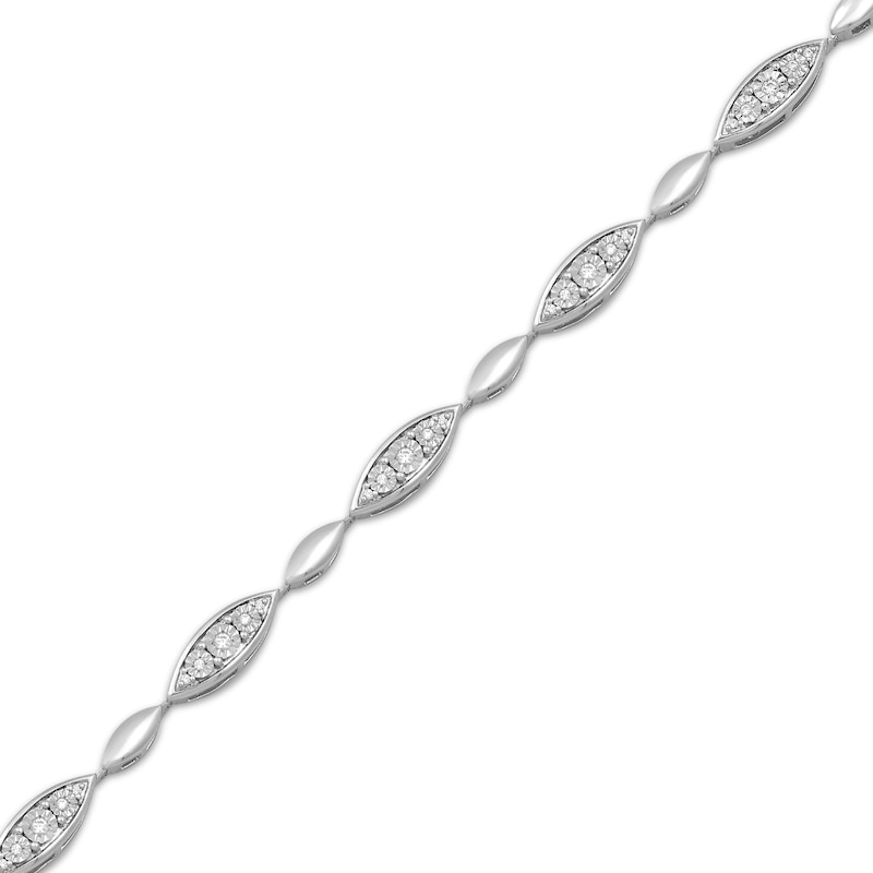 Main Image 2 of Diamond Marquise Link Bracelet 1/6 ct tw Sterling Silver 7.25&quot;