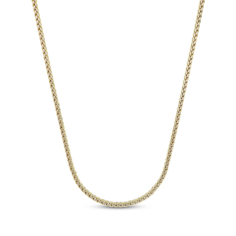 Main Image 1 of Diamond-Cut Wheat Chain Necklace 3.5mm Hollow 10K Yellow Gold 20&quot;