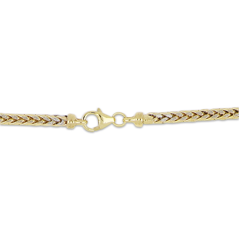 Main Image 3 of Diamond-Cut Wheat Chain Necklace 3.5mm Hollow 10K Yellow Gold 20&quot;