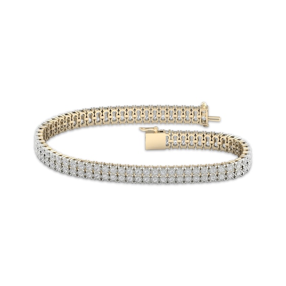 Men's Diamond Two-Row Bracelet 4-1/2 ct tw 14K Yellow Gold 8.5"
