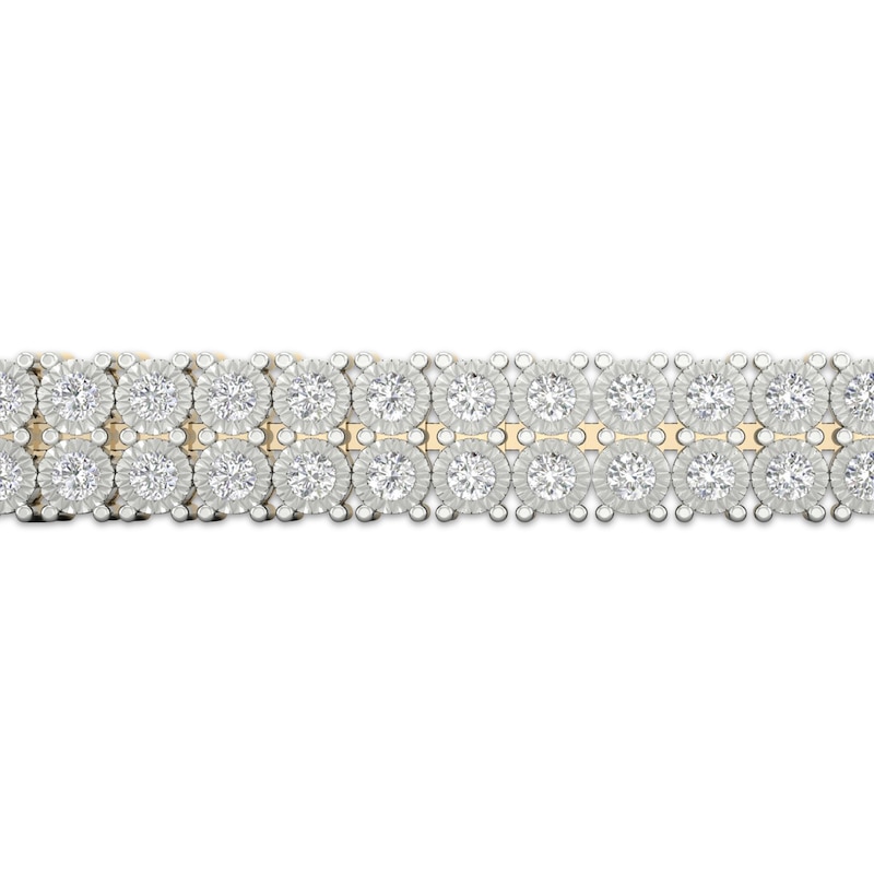 Men's Diamond Two-Row Bracelet 4-1/2 ct tw 14K Yellow Gold 8.5