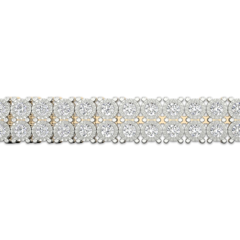 Men's Diamond Two-Row Bracelet 4-1/2 ct tw 14K Yellow Gold 8.5"