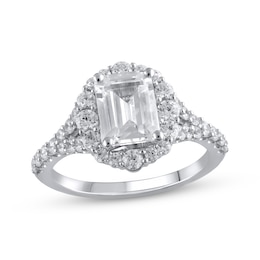 Now + Forever Lab-Grown Diamonds Emerald-Cut Engagement Ring 2-3/4 ct tw 14K White Gold