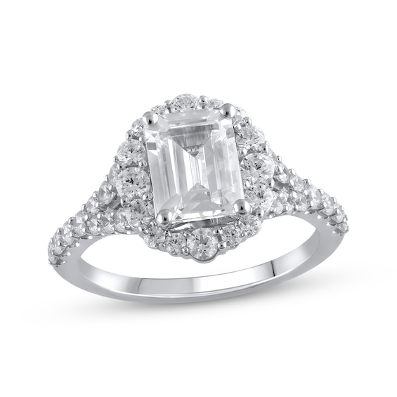 Now + Forever Lab-Grown Diamonds Emerald-Cut Engagement Ring 2-3/4 ct tw 14K White Gold