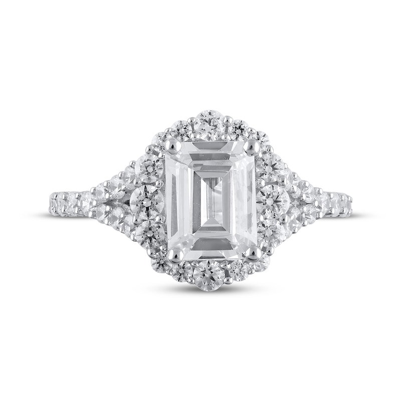 Main Image 3 of Now + Forever Lab-Grown Diamonds Emerald-Cut Engagement Ring 2-3/4 ct tw 14K White Gold